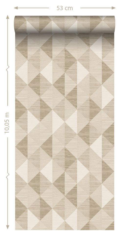 Origin Wallcoverings behang grasweefsel in grafisch 3D motief zand beige - 50 x 900 cm - 347882 - vtwonen shop