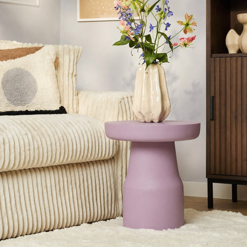 StarFurn Bijzettafel Drum - Rond Roze Hout - 40x40x42cm