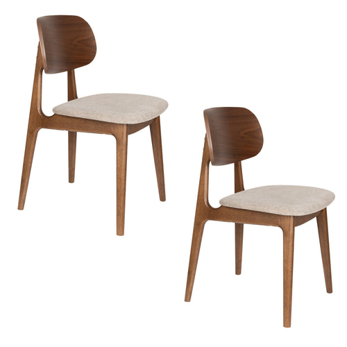 Dutchbone Marais Eetkamerstoelen Walnoot kleur - Set van 2