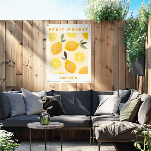 Reinders Lemons tuinposter -  geel - tuin - 80x60cm