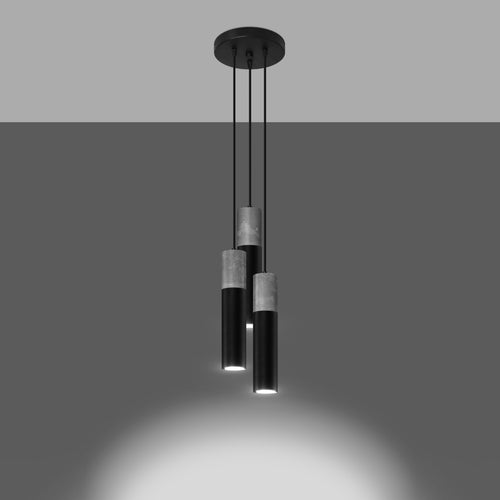 Sollux Lighting Hanglamp BORGIO 3P zwart - 20x20x110cm