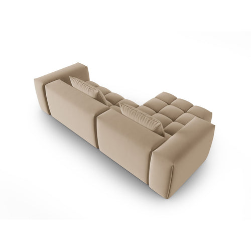 Cosmopolitan Design - Modulaire hoekbank links Verona 3-zits, flueel zand - 145x260x70cm