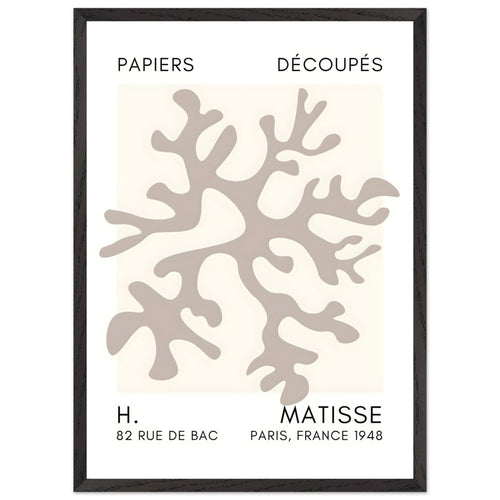 Artfulprints Poster met Lijst Matisse – Dreamy coral flower grey   - 50x70 cm - Grijs