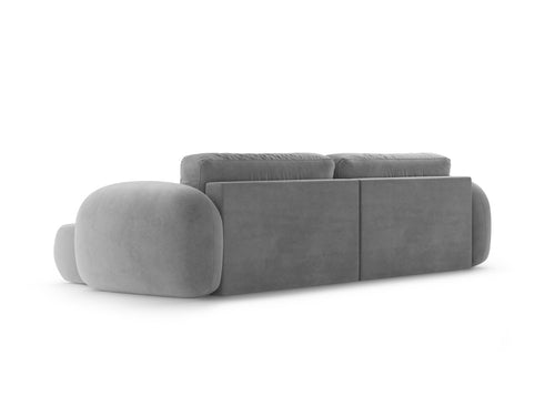 Cosmopolitan Design Omkeerbare converteerbare hoekbank met opbergdoos Tonale 4-zits, flueel donkergrijs - 149x262x88cm
