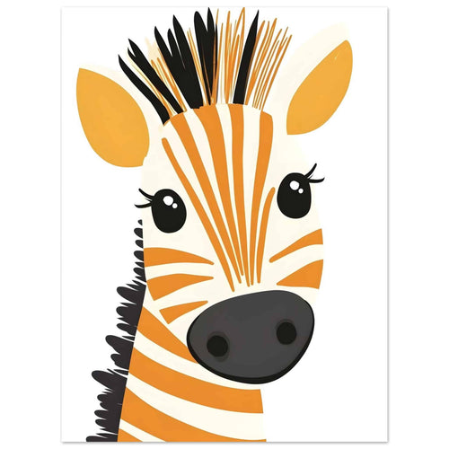 Artfulprints  Vrolijke zebra   poster 30x40 cm - vtwonen shop