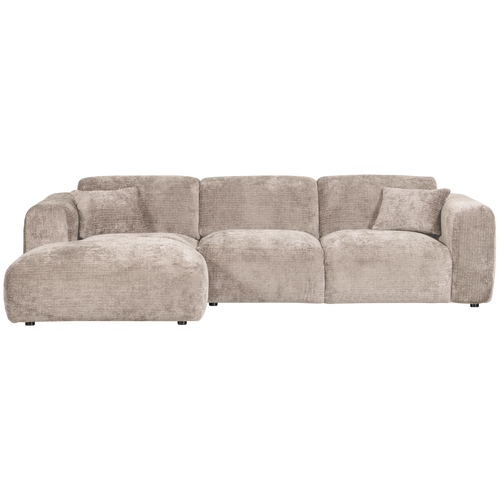 WOOOD chaise longue links Cloud - Chenille - Naturel - 80x280x165 cm - vtwonen shop