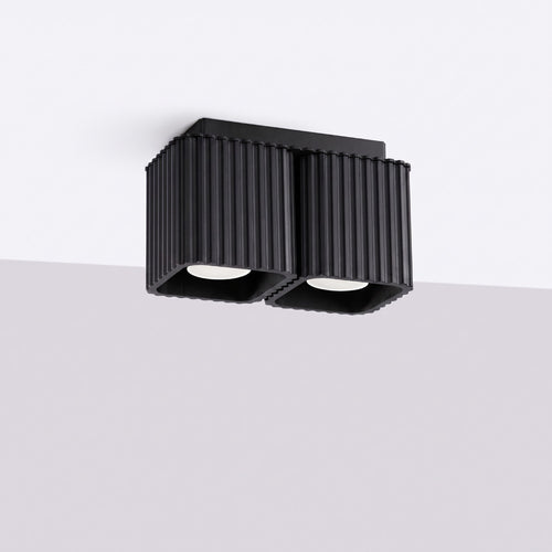 Sollux Lighting Plafondlamp RIFF 2 zwart GU10 - 20,5x10x12cm