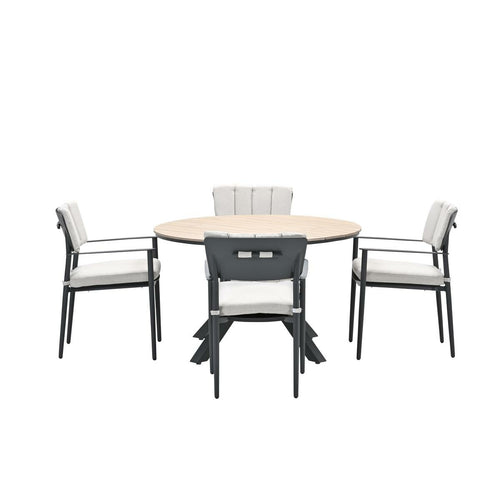 Garden Impressions tuinset Dane - Tulli donker grijs - 5-delig - rond - vtwonen shop