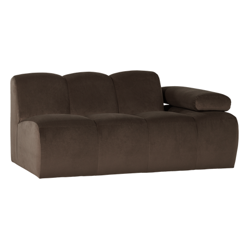 WOOOD 1,5-zits bank arm rechts Mojo - Velvet - Bruin - 74x164x97