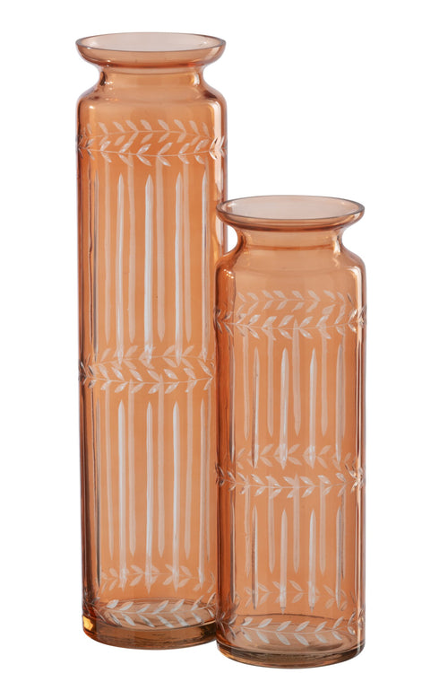 J-Line vaas - glas - oranje - large