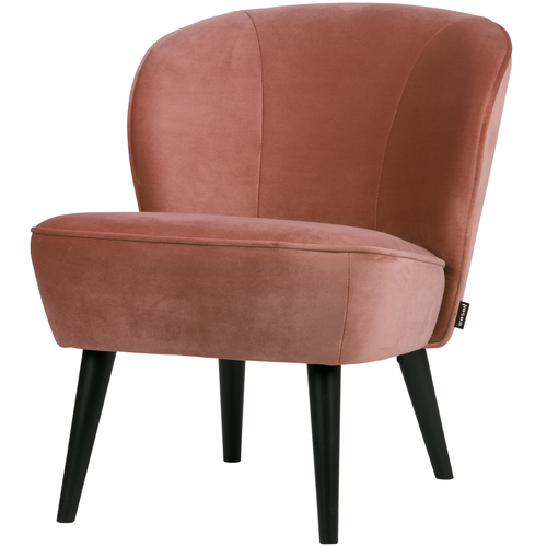 WOOOD fauteuil Sara - Velvet - Oud Roze - 59x71x70 - vtwonen shop