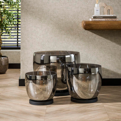 Giga Meubel Vloerlamp Up L - Smoke Glas - 1-Lichts - 29x29x27cm - vtwonen shop