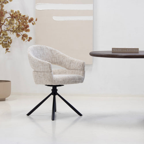 DÉJA Living Eetkamerstoel Zoë - Greige - Draaibaar - Set van 2 - vtwonen shop