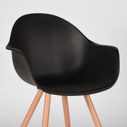 Label51 Eetkamerstoel Parma - Zwart - Zithoogte 50cm - Set van 2 - vtwonen shop