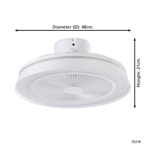 EGLO plafondlamp met ventilator Vallonia - wit