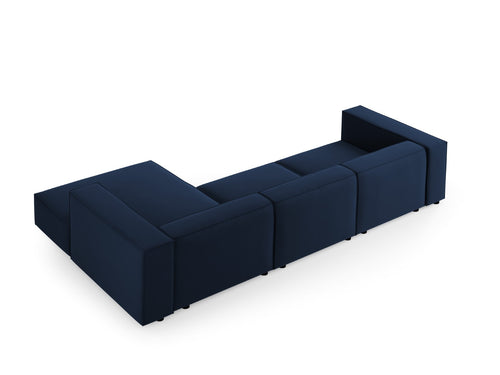 Cosmopolitan Design rechter hoekbank Arendal 4-zits, flueel, koningsblauw - 166x284x70cm
