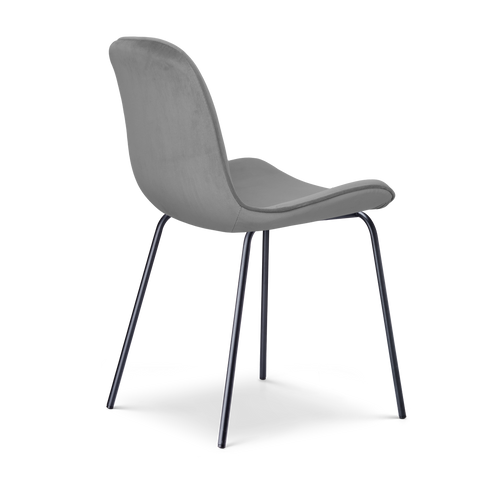 Nolon Nora-Fé Eetkamerstoelen Set van 2 - Velvet Grijs - Zwarte Poten - vtwonen shop