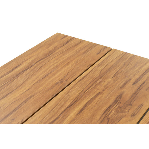 Zeus dining tafel - 180x100 cm - carbon black - teak look - vtwonen shop