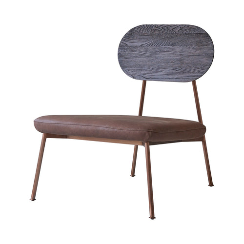 Tikamoon Mohawk lage massief eiken fauteuil in chocoladebruin - Bruin