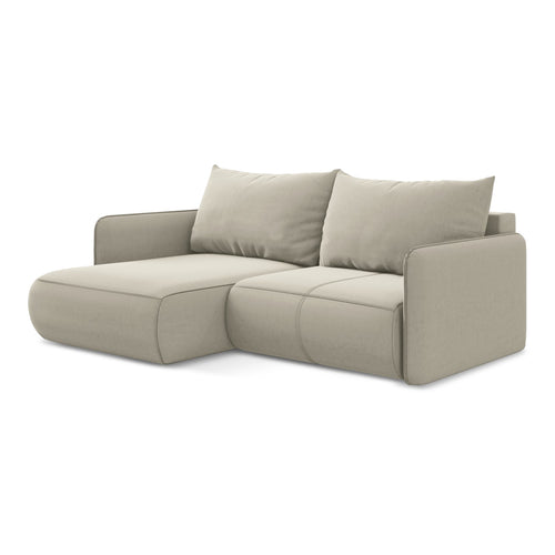 LaMiaSofa hoekbank links Palermo - velours - parel - 207x148x86
