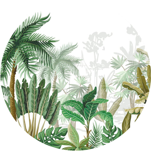 Sanders & Sanders zelfklevende behangcirkel tropische jungle bladeren groen Ø 70 cm 601109