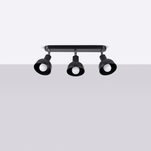 Sollux Lighting Plafondlamp ELBA 3 zwart - 59x24x18,5cm
