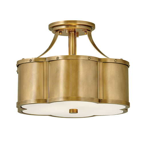 Elstead Hinkley Chance Cilindrische Plafondlamp Heritage Messing
