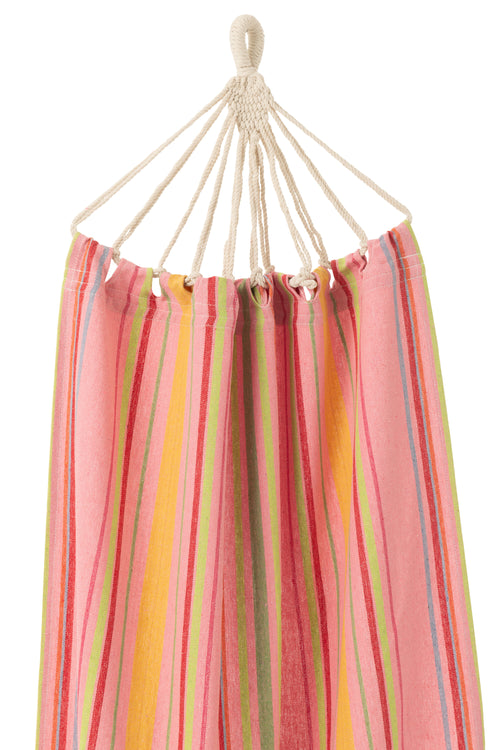 J-Line hangmat Strepen - katoen/polyester - roze/mix - vtwonen shop
