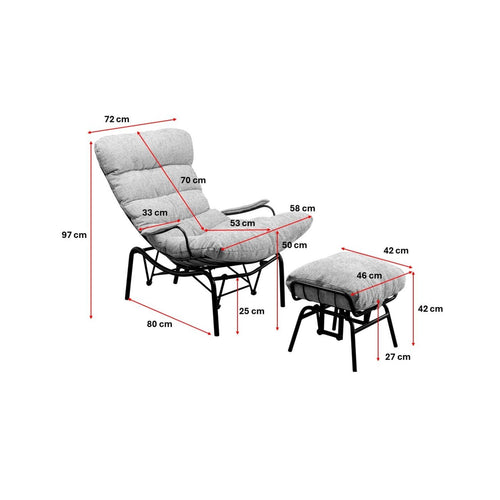 Kare Design Fauteuil en Voetensteun Vienna Swing beige - vtwonen shop