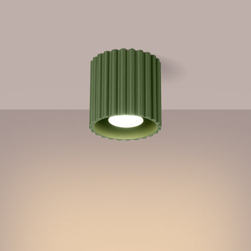 Sollux Lighting Plafondlamp AURA 1 olijfgroen GU10 - 10x10x10cm