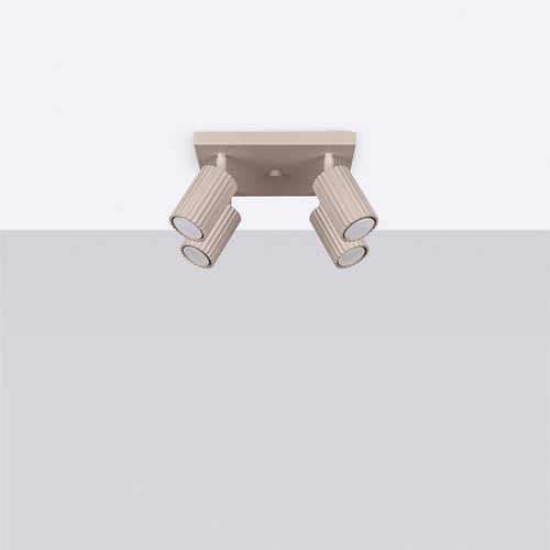 Sollux Lighting Plafondlamp KARBON 4 taupe - 25x25x16,5cm