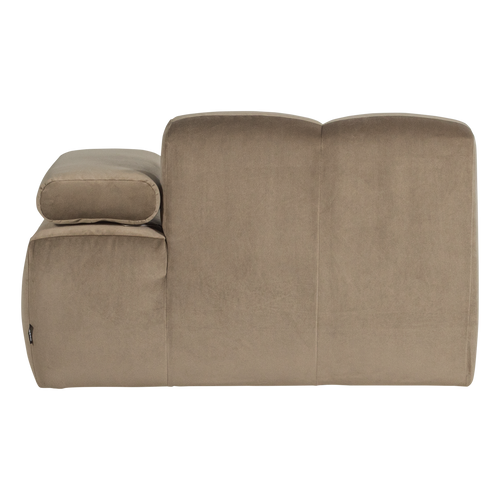 WOOOD chaise longue bank rechts Mojo - Velvet - Khaki - 74x124x162