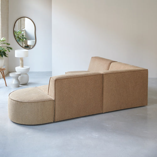 Tikamoon Modulaire 4/5-zitshoekbank in camelkleurige stof - Bruin