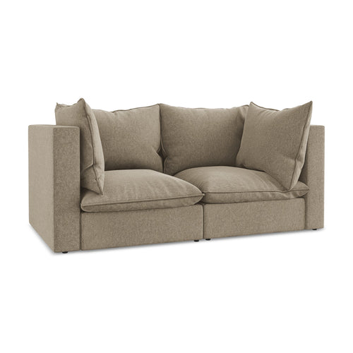 LaMiaSofa Tweezits modulaire bank Ravenna - velours - beige - 180x90x77