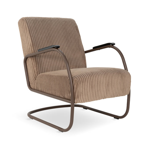 Spinder Design Retro Fauteuil - Brede ribstof - Chocolate Brown/Espresso