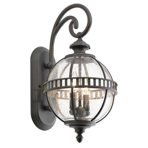 Elstead Halleron - 2 Lichts Outdoor Globe Wandlantaarn Lichtgrijs IP44, E14