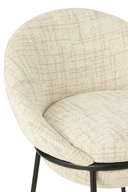 J-Line barstoel - ijzer - beige/zwart