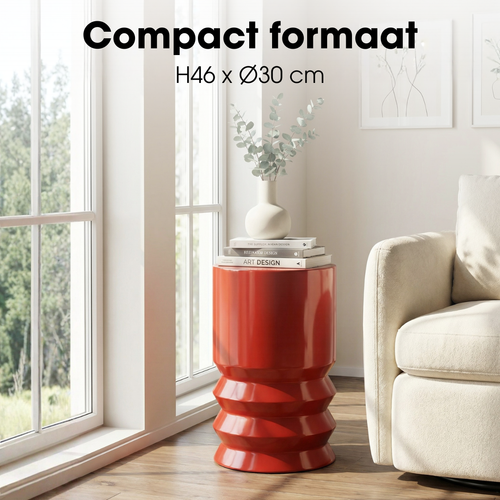 Mica Decorations Mart Bijzettafel – Bijzettafel Rond – Tafeltje – Koffietafel – Bijzet Tafel voor Woonkamer – Ook als Plantentafeltje