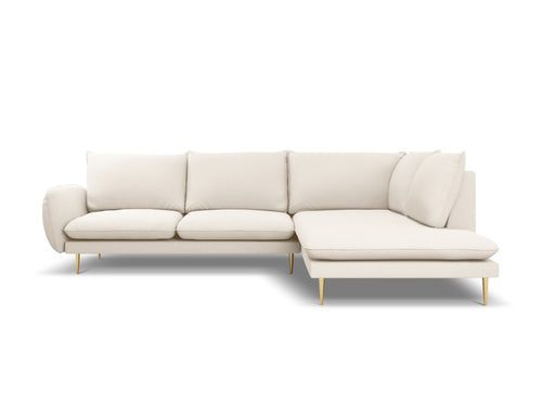 Cosmopolitan Design rechter hoekbank Vienna 6-zits, boucle, beige - 185x275x95cm