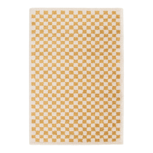 AFK Living vloerkleed Checkers - zeer zacht - geel - 120 x 170 cm