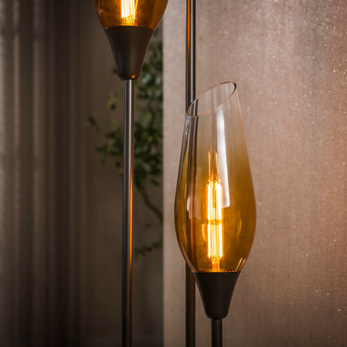 Giga Living Vloerlamp Cocoon - Bruin Glas - 170cm