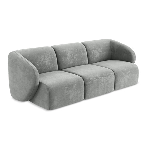 LaMiaSofa 3-zits bank Cervo - chenille stof - grijs - 244x94x75