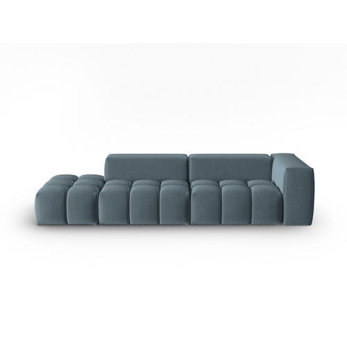 Cosmopolitan Design - Linker modulaire bank Verona 4-zits, flueel pastelblauw - 85x265x70cm