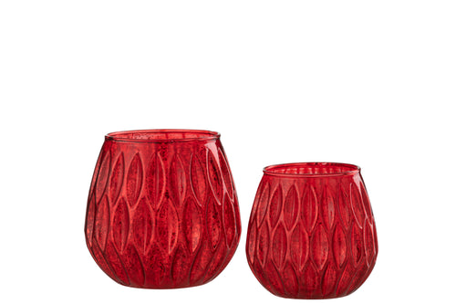 J-Line kaarshouder Motieven - glas - rood - large - 2 stuks - vtwonen shop