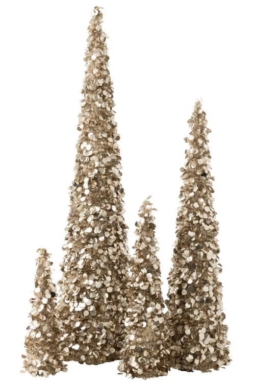 J-Line decoratie Boom Sprankelend - polystyreen - champagne - extra large