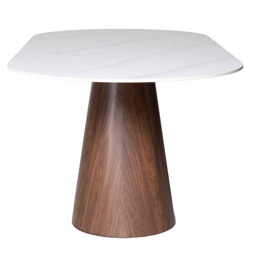 Giga Meubel Eettafel Madia - Wit Keramiek/Walnoot - 200x90x75cm - vtwonen shop