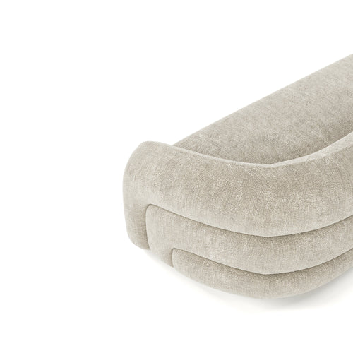 Sia Home - Rechte slaapbanken VICTORIA - Fluweel met structuur - Beige - 220cm