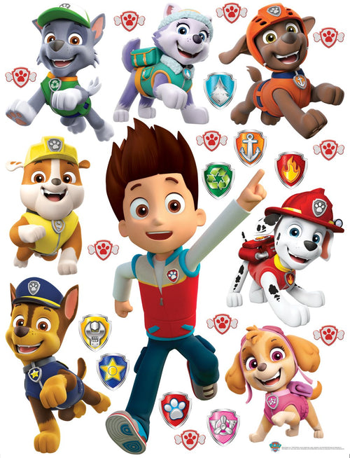 Sanders & Sanders muursticker PAW patrol rood, geel en groen - 85 x 65 cm - 600175