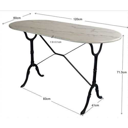 Kare Design Eettafel Bistrot 120x60cm wit marmer