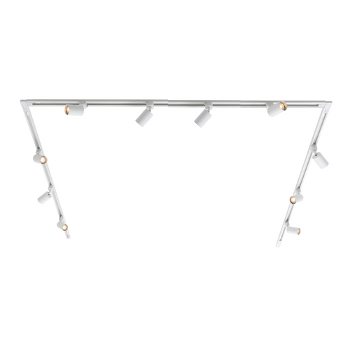 Lighto | Railsysteem 1-fase wit | U-opstelling 200x100x200cm incl. voeding + 10 spots incl. LED lichtbronnen